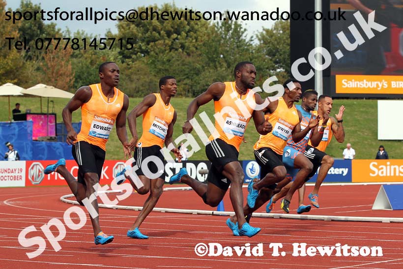 Nickel Ashmeade winner of the mens 200 metres at the Sainsbury's Birmingham Grand Prix. Photos: David T. Hewitson/Sports for All Pics